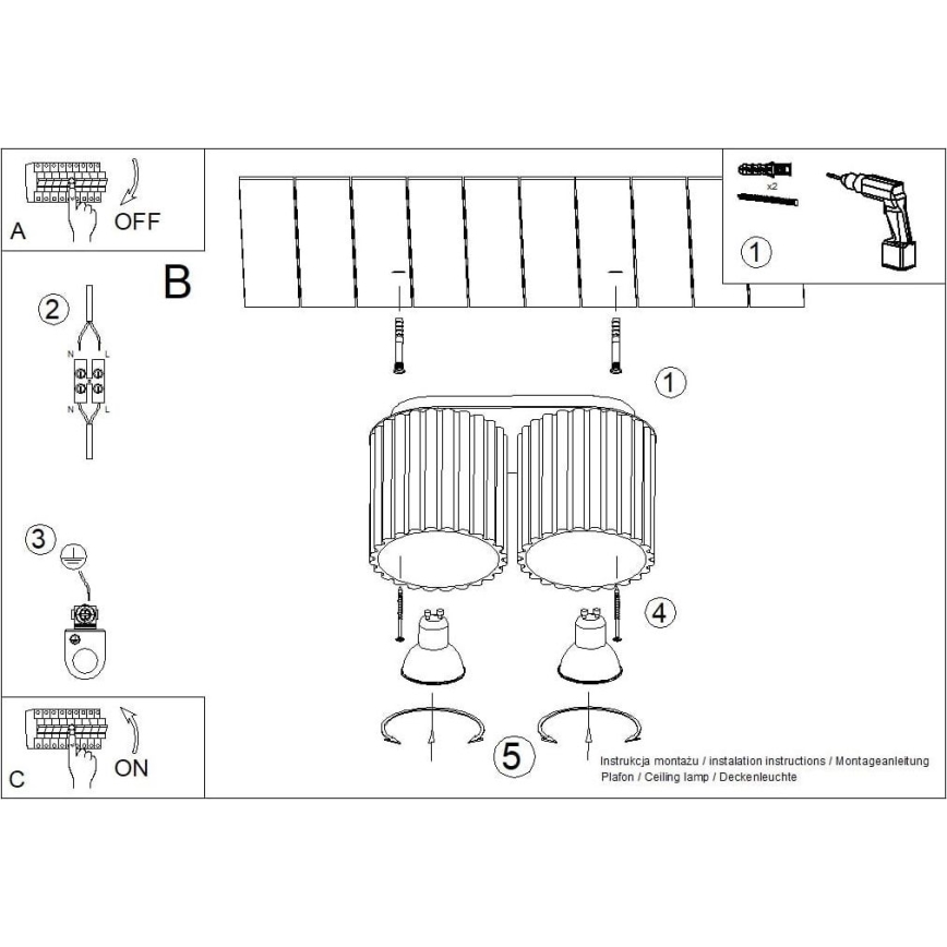 Spotlámpa AURA 2xGU10/10W/230V kék