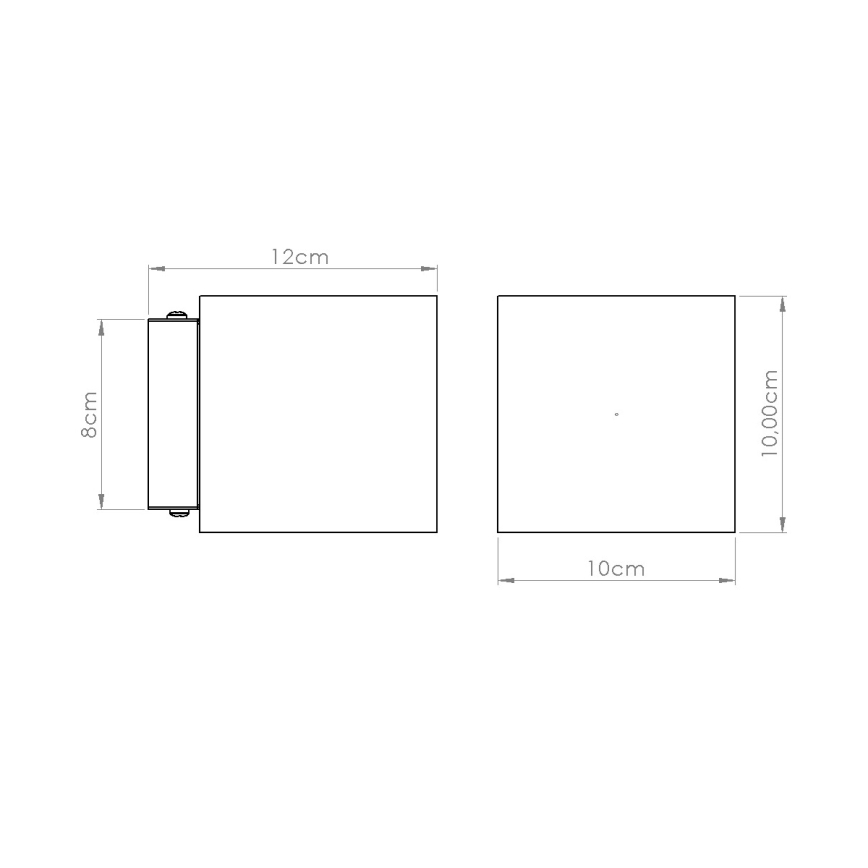 QUAD fali spotlámpa 1xG9/8W/230V beton/krémszínű