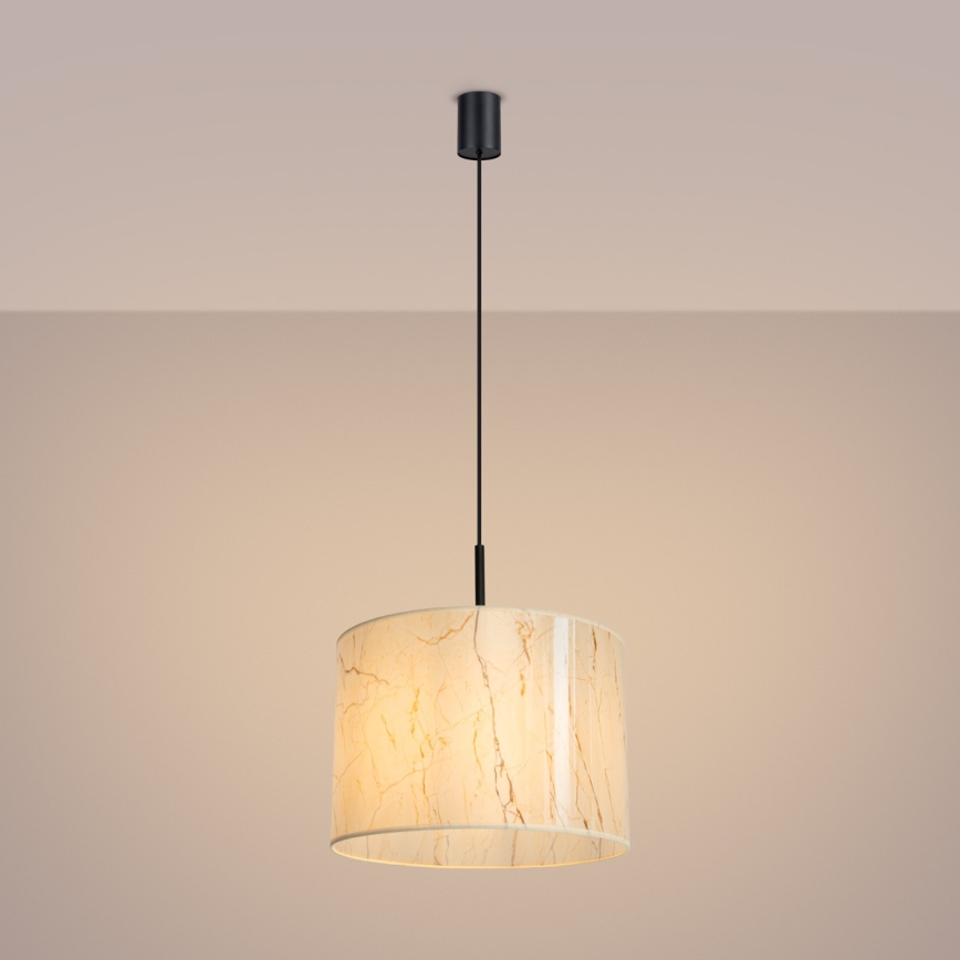 NEVIA kábeles függeszték 1xE27/15W/230V, átmérő 40 cm, bézs/márvány dekor