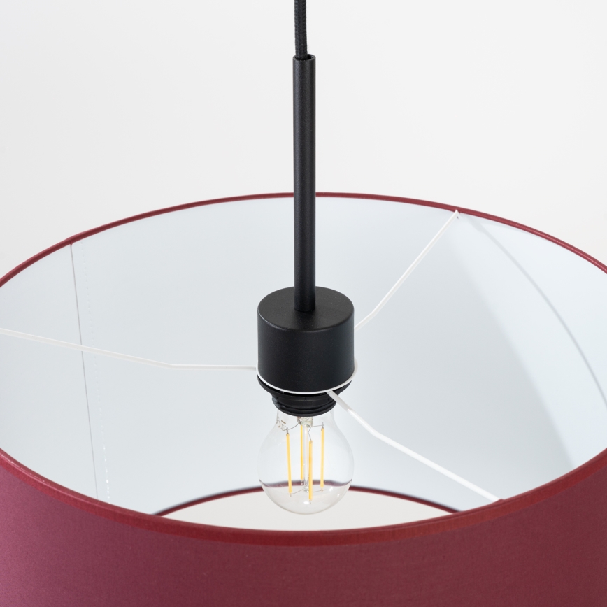 NEVIA kábeles függőlámpa 1xE27/15W/230V, átmérő 40 cm, piros