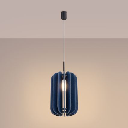 Kábeles függőlámpa MULA 1xE27/15W/230V átmérő 27 cm kék