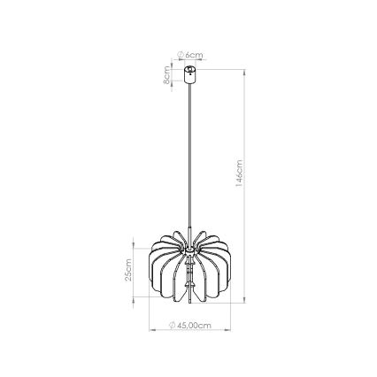 MULA kábeles függőlámpa 1xE27/15W/230V átm. 45 cm kék