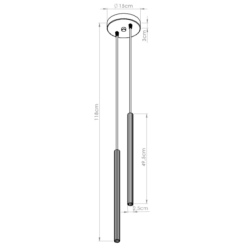 Kábeles csillár ARCHE 2xG9/8W/230V fehér
