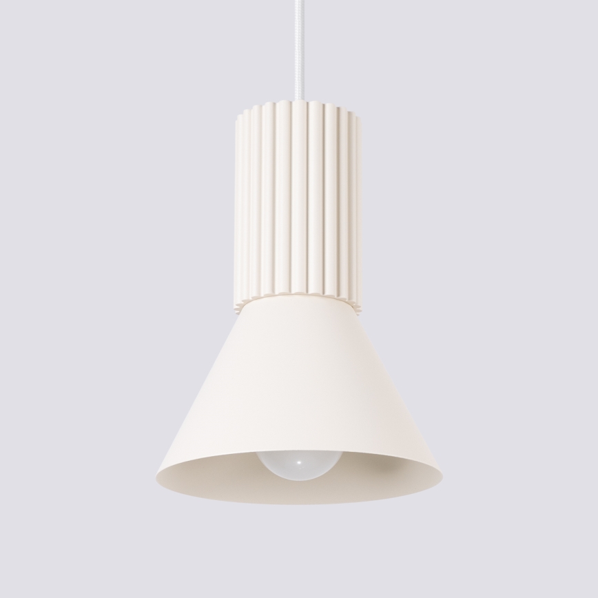 Kábeles függőlámpa ESTRIA 1xE14/10W/230V, átmérő 14 cm, krémszínű
