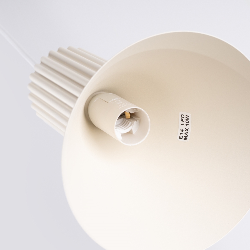 Kábeles függőlámpa ESTRIA 1xE14/10W/230V, átmérő 14 cm, krémszínű