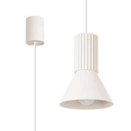 Kábeles függőlámpa ESTRIA 1xE14/10W/230V, átmérő 14 cm, krémszínű