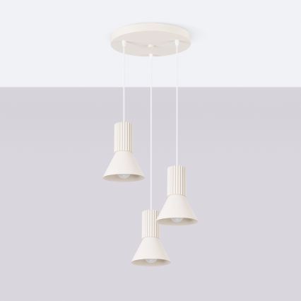 Kábeles csillár ESTRIA 3xE14/10W/230V átm. 30 cm krémszínű