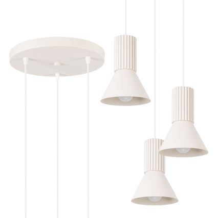 Kábeles csillár ESTRIA 3xE14/10W/230V átm. 30 cm krémszínű