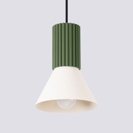 Zsinóros függőlámpa ESTRIA 1xE14/10W/230V Ø 14 cm zöld