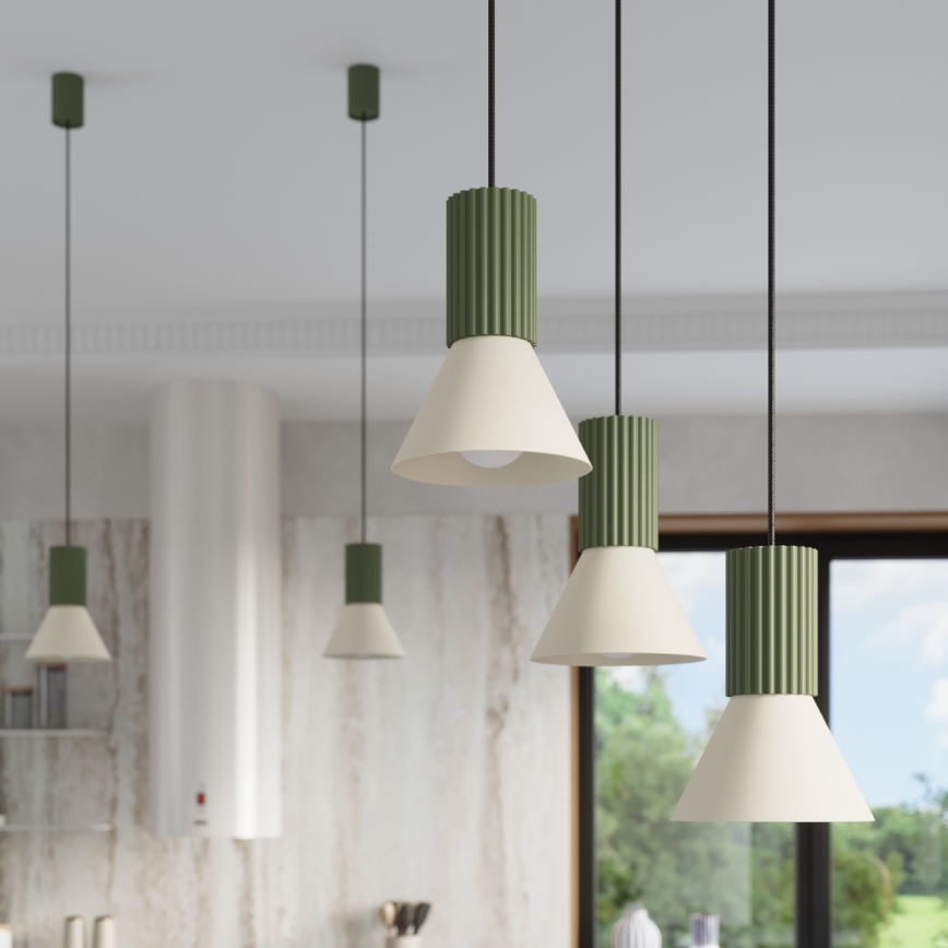 Kábelcsillár ESTRIA 3xE14/10W/230V, Ø 30 cm, zöld