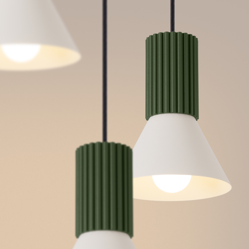 Kábelcsillár ESTRIA 3xE14/10W/230V, Ø 30 cm, zöld