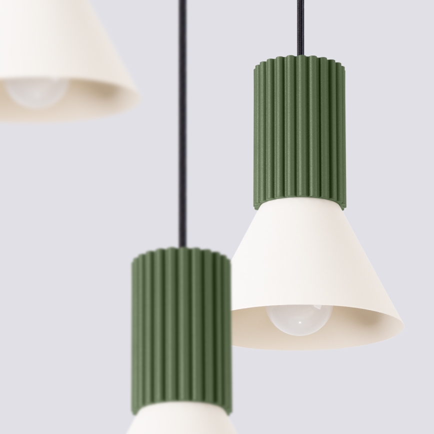 Kábelcsillár ESTRIA 3xE14/10W/230V, Ø 30 cm, zöld