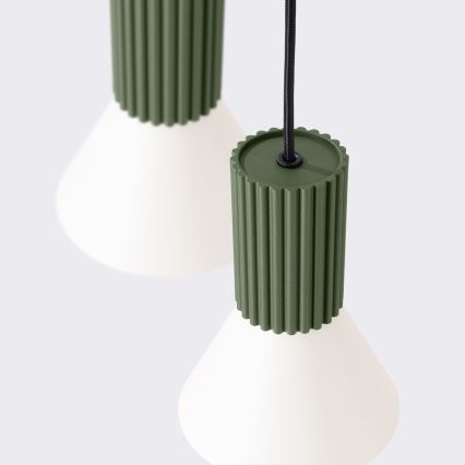 Kábelcsillár ESTRIA 3xE14/10W/230V, Ø 30 cm, zöld