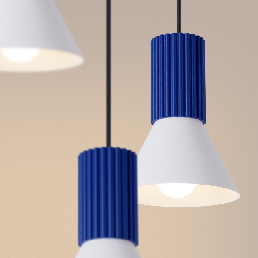 Kábelcsillár ESTRIA 3xE14/10W/230V, átm. 30 cm, kék