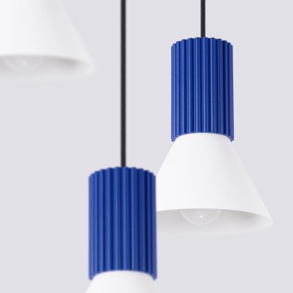 Kábelcsillár ESTRIA 3xE14/10W/230V, átm. 30 cm, kék