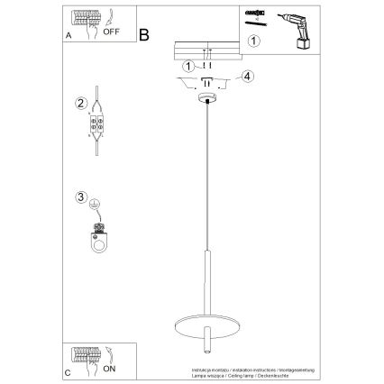 Zsinóros csillár FELTRO 1xG9/8W/230V fekete/krémszínű