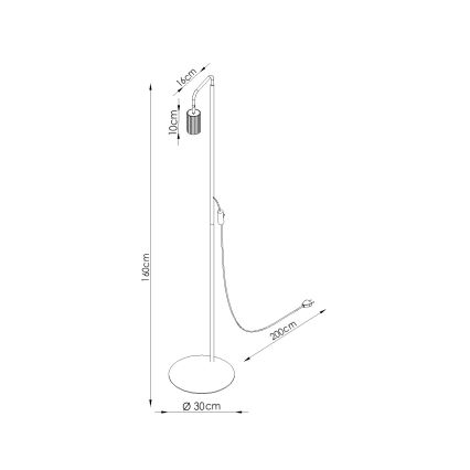 KARBON állólámpa 1xGU10/10W/230V narancssárga