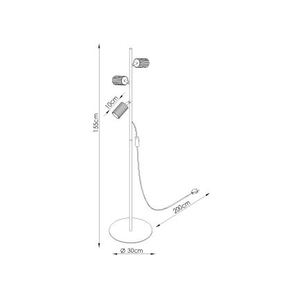 KARBON állólámpa 3xGU10/10W/230V narancssárga