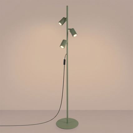Zöld KARBON állólámpa, 3× GU10 (10 W), 230 V