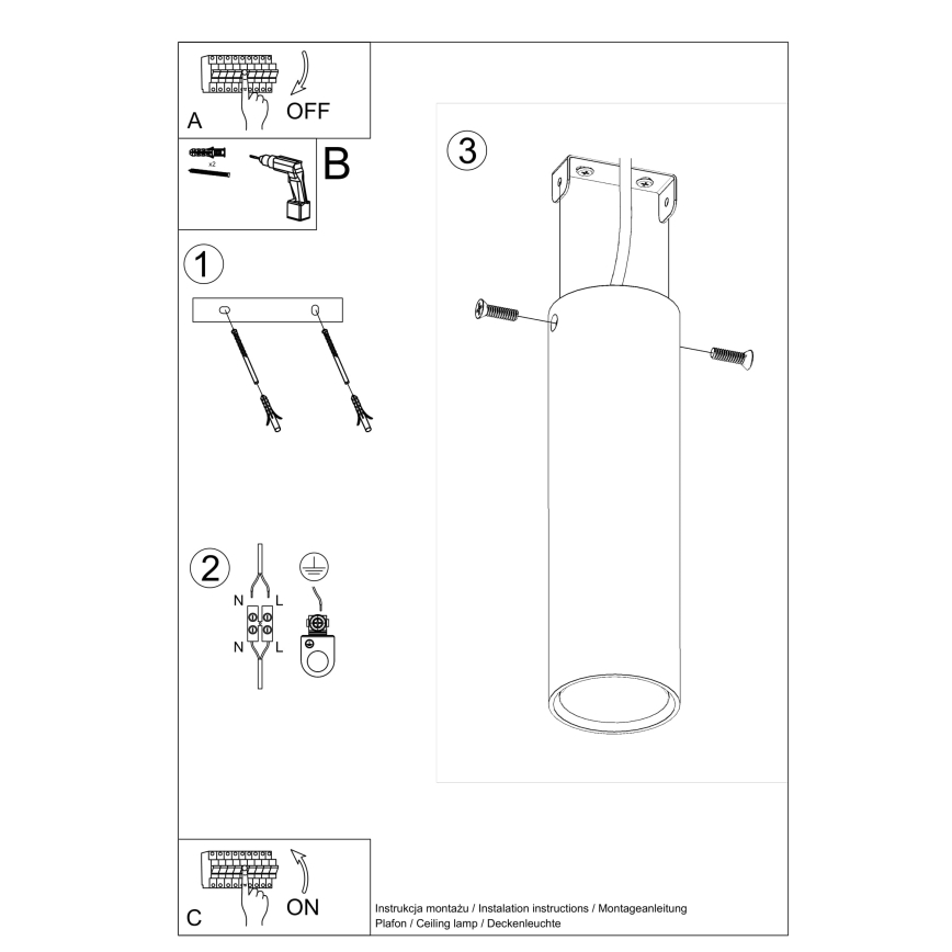 Spotlámpa LAGOS 1xGU10/10W/230V 20 cm barna