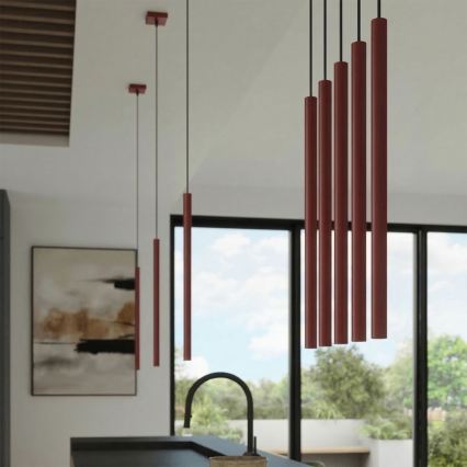 Kábelre szerelhető csillár PASTELO 1xG9/8W/230V piros