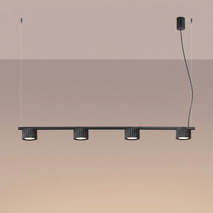 AURA kábelcsillár 4xGX53/10W/230V fekete