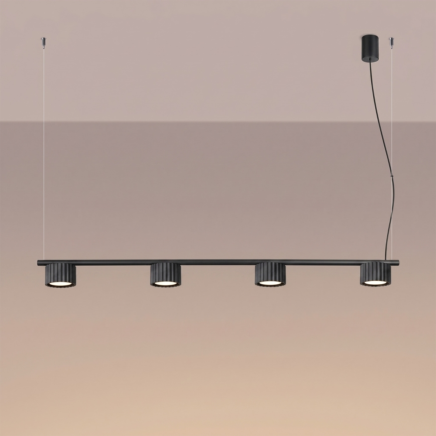 AURA kábelcsillár 4xGX53/10W/230V fekete