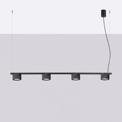 AURA kábelcsillár 4xGX53/10W/230V fekete