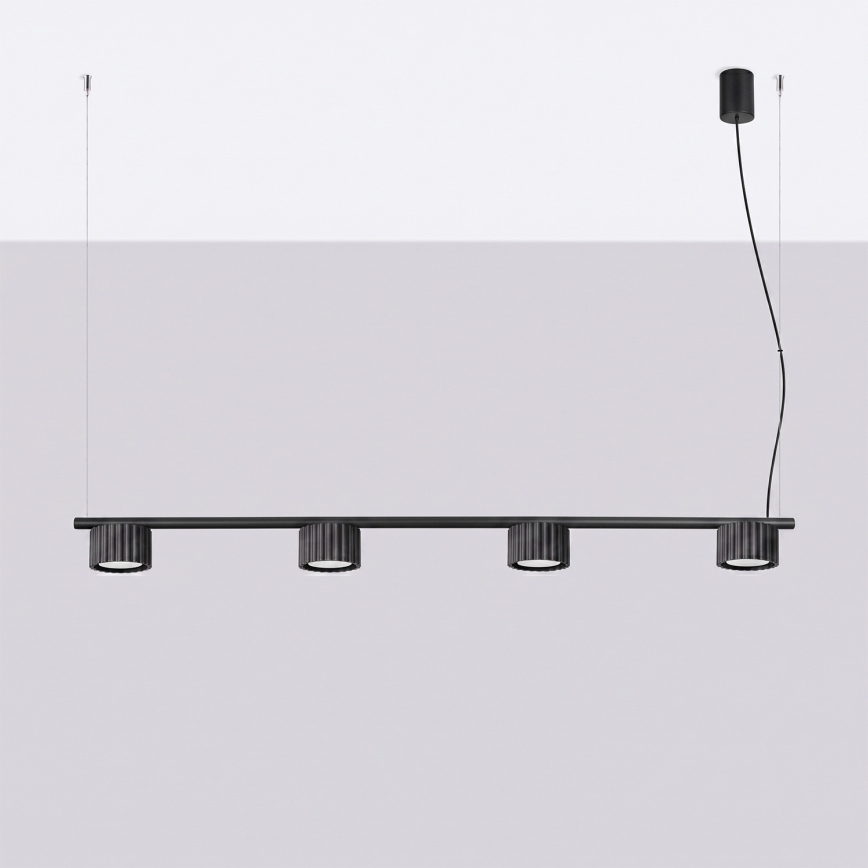 AURA kábelcsillár 4xGX53/10W/230V fekete