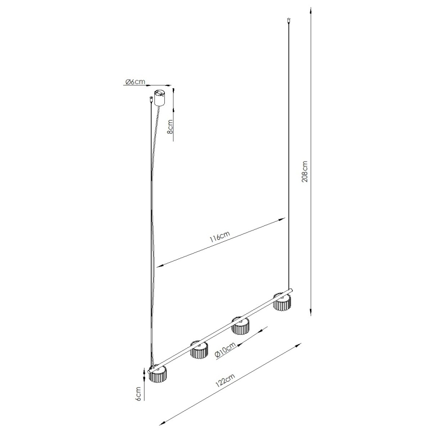 AURA kábeles függeszték 4xGX53/10W/230V krémszínű