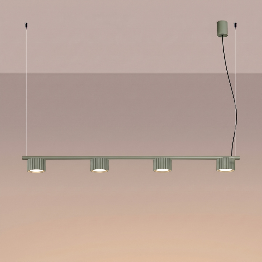 Kábeles függeszték AURA 4xGX53/10W/230V zöld