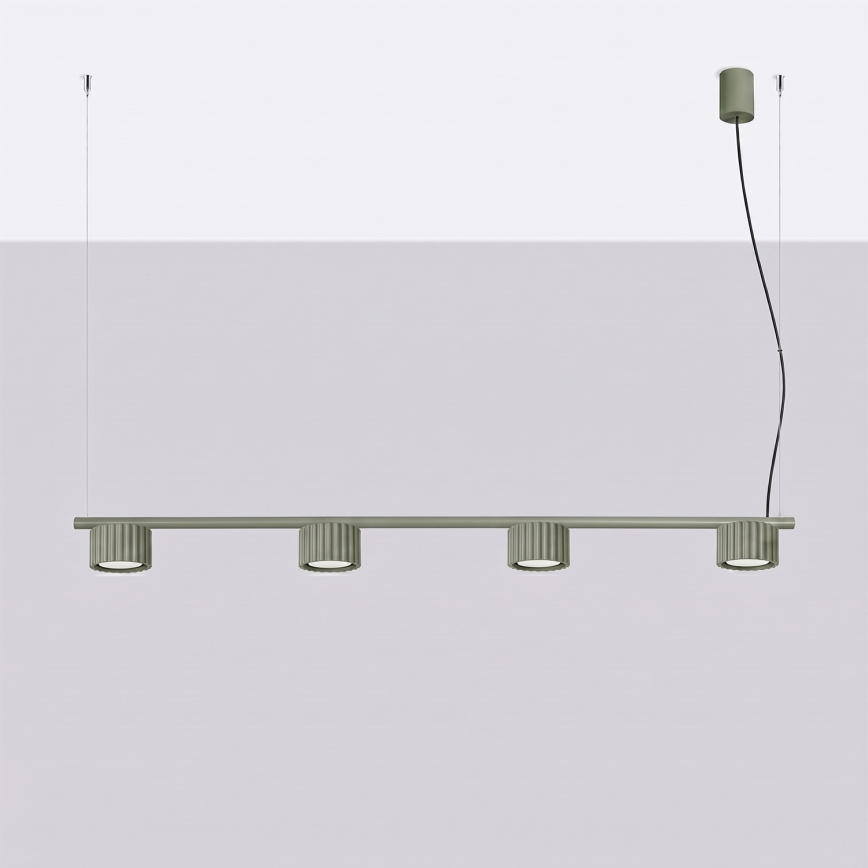 Kábeles függeszték AURA 4xGX53/10W/230V zöld