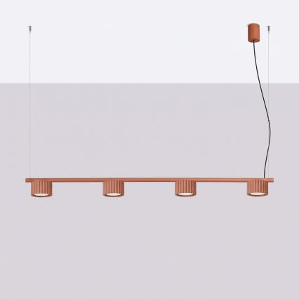 AURA kábeles függeszték 4xGX53/10W/230V piros