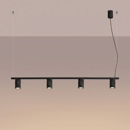 KARBON zsinóros függeszték 4xGU10/10W/230V fekete