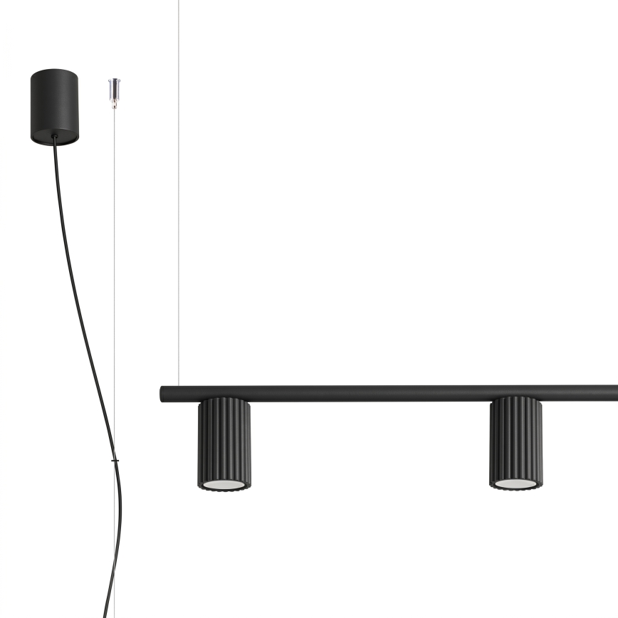KARBON zsinóros függeszték 4xGU10/10W/230V fekete