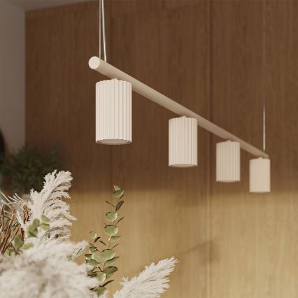 Kábelre függesztett csillár KARBON 4xGU10/10W/230V krémszínű