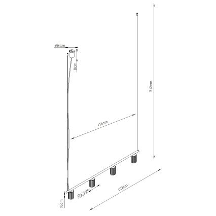 KARBON kábeles függőlámpa 4xGU10/10W/230V zöld