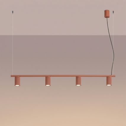 KARBON kábellel függesztett csillár 4xGU10/10W/230V narancssárga
