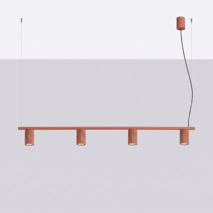 KARBON kábellel függesztett csillár 4xGU10/10W/230V narancssárga