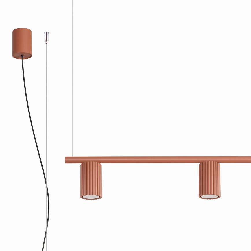 KARBON kábellel függesztett csillár 4xGU10/10W/230V narancssárga