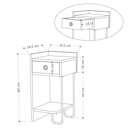 SONY fehér éjjeliszekrény