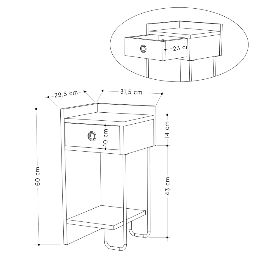 SONY fehér éjjeliszekrény