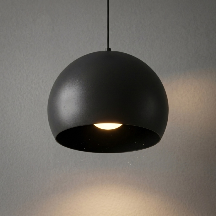 SOOL függőlámpa kábellel, 1xE27/15W/230V, átmérő 27 cm, fekete