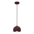 SOOL kábeles függőlámpa 1xE27/15W/230V, Ø 15 cm, bordó