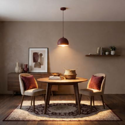 SOOL kábeles függőlámpa 1xE27/15W/230V, Ø 15 cm, bordó