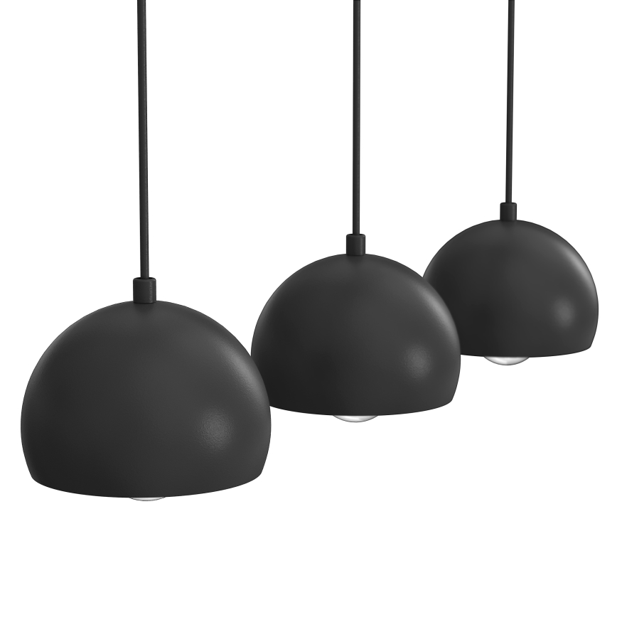 SOOL kábelre függesztett csillár 3xE27/15W/230V, fekete