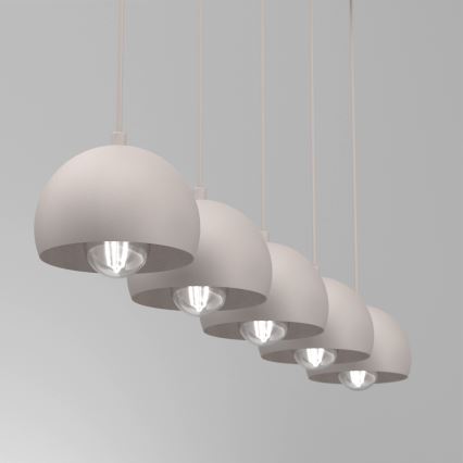 SOOL kábelre függesztett csillár 5xE27/15W/230V krémszínű