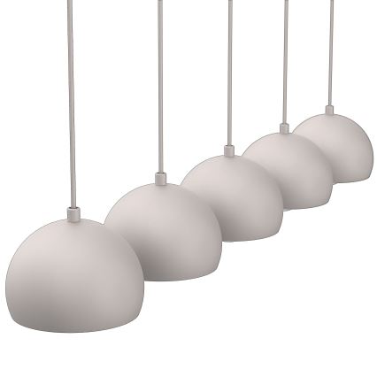 SOOL kábelre függesztett csillár 5xE27/15W/230V krémszínű