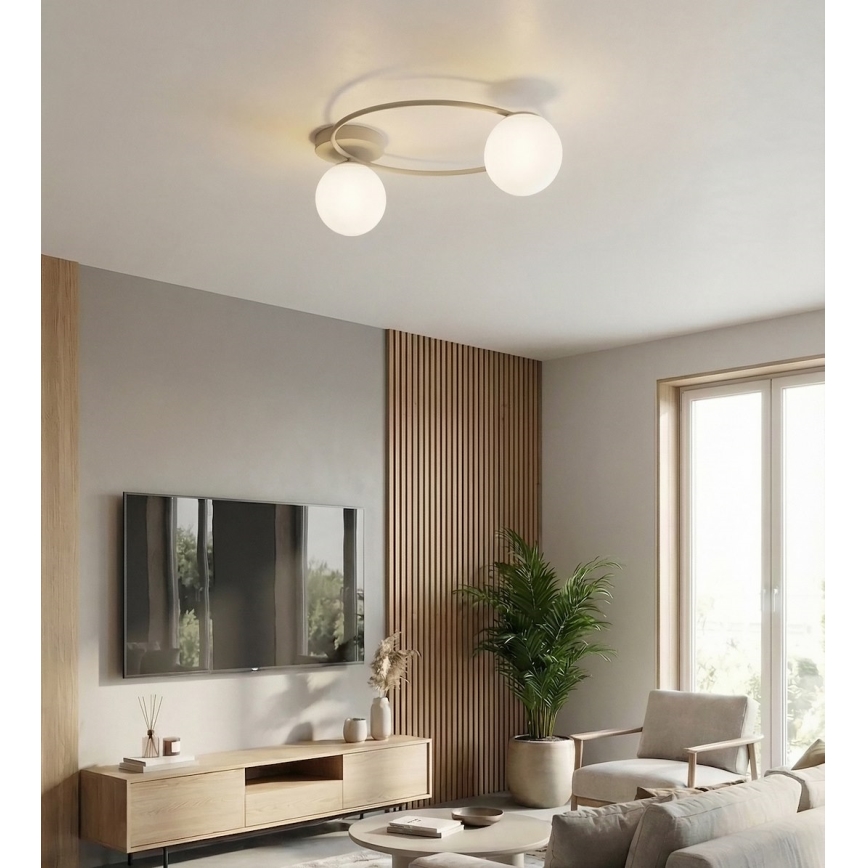 SOPRA mennyezeti lámpa 2xE14/10W/230V bézs/fehér