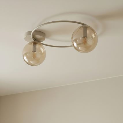 SOPRA mennyezeti lámpa 2xE14/10W/230V bézs/füstbézs
